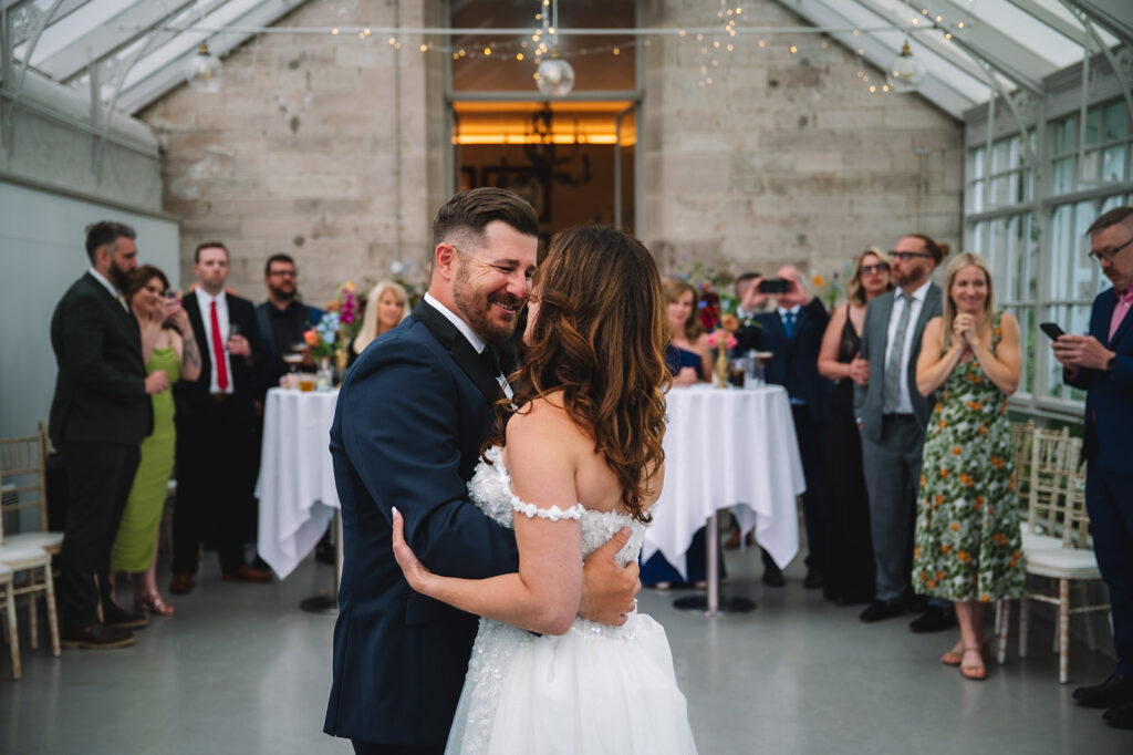 wedding couple having their first dance