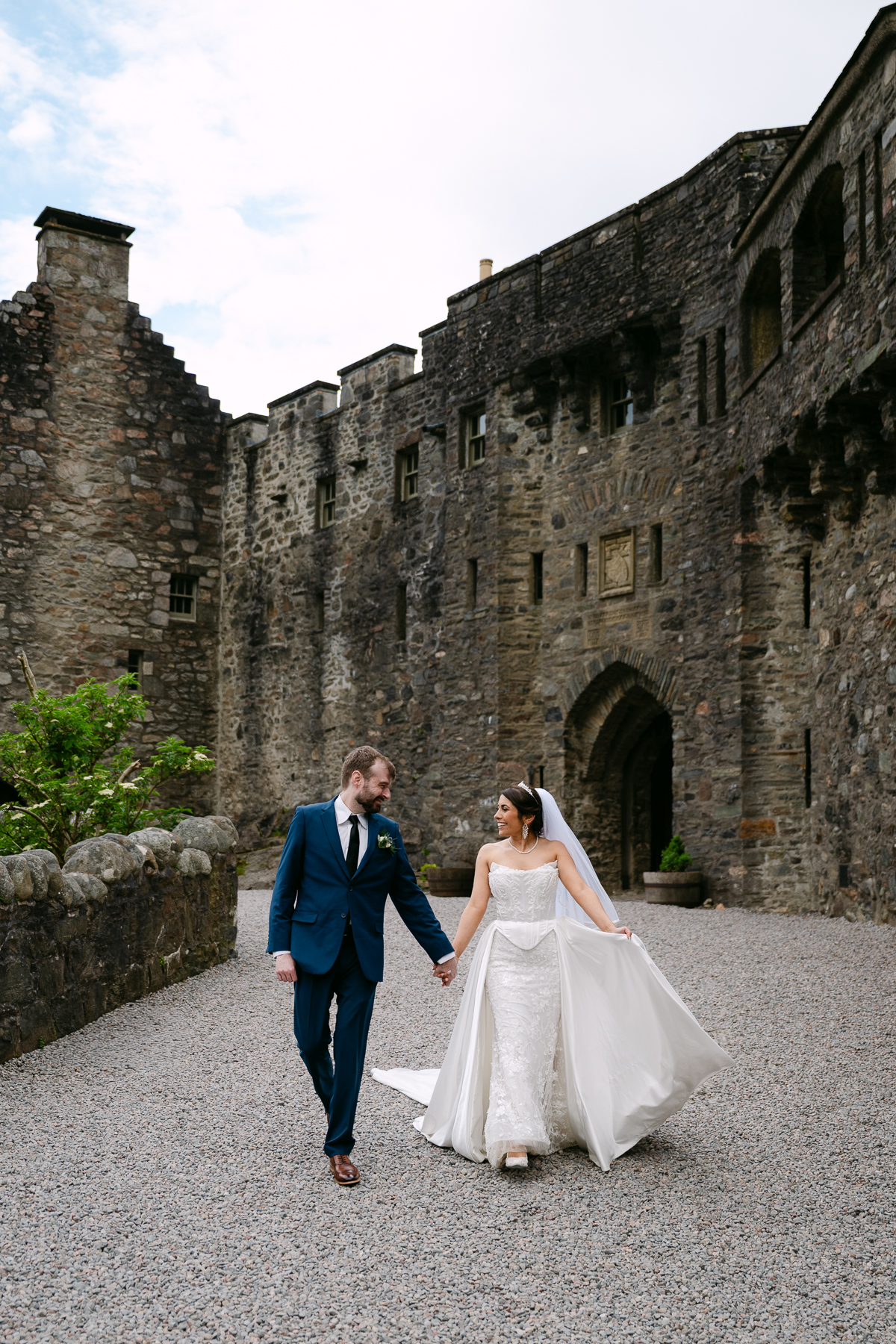couple elopes at eilean donan castle in scotland