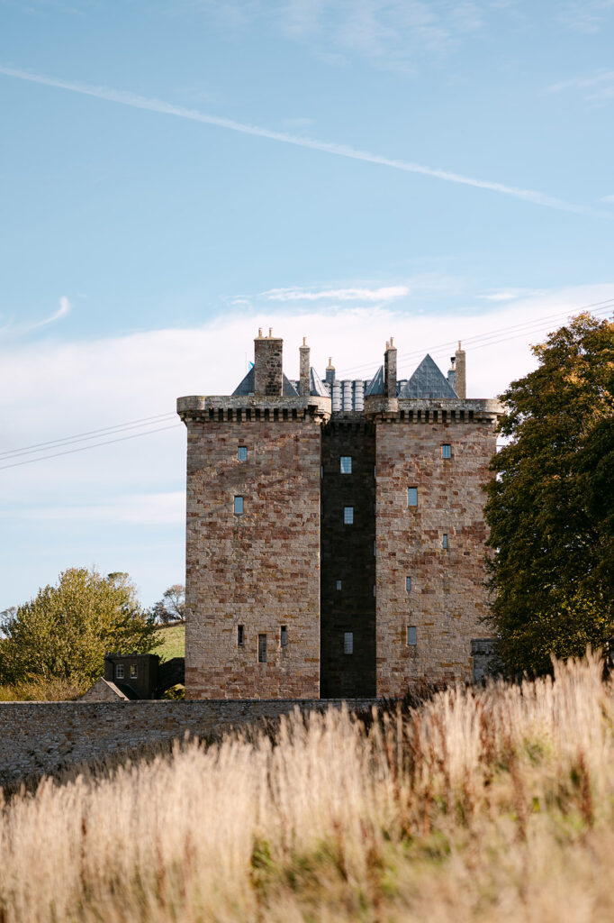 borthwick castle on a sunny day