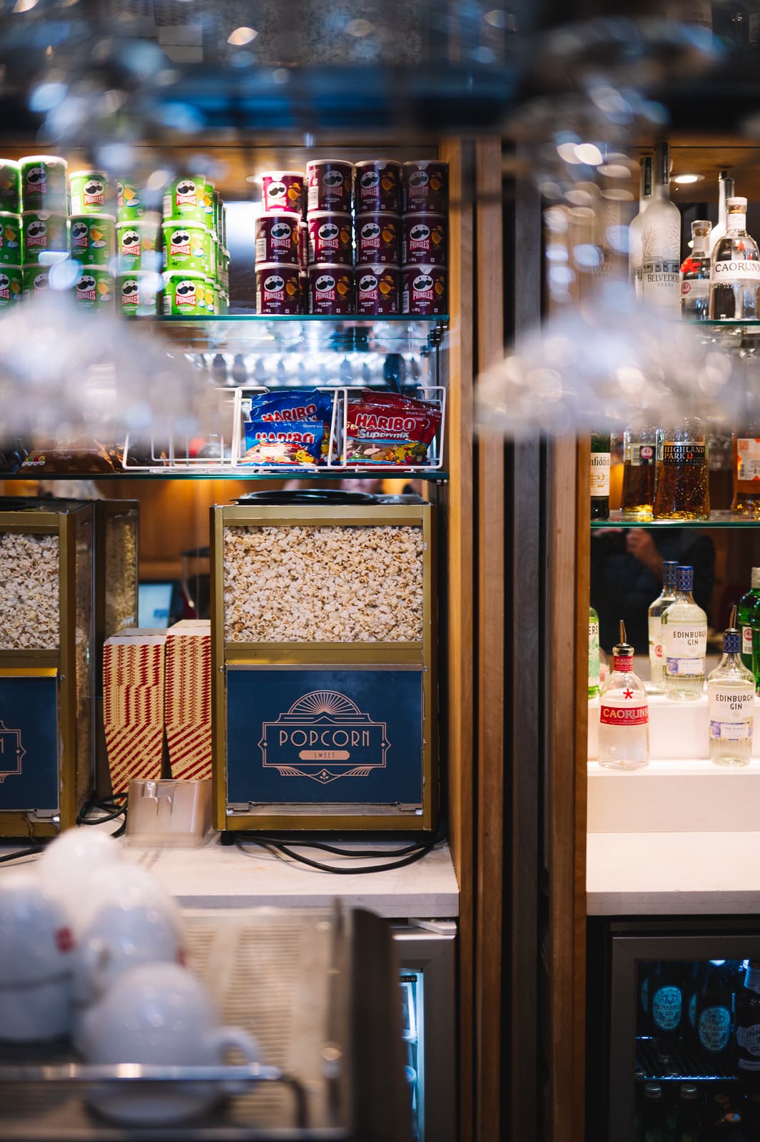 Popcorn machine at wedding reception