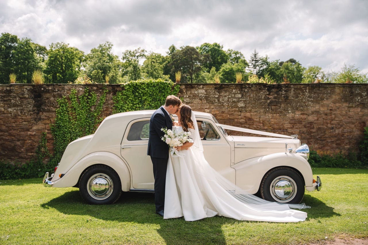 colstoun house wedding scotland helena and jesse wedding car