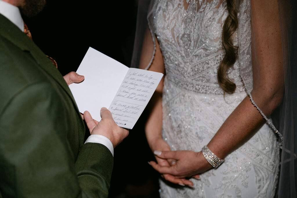 groom reads vows at gretna green