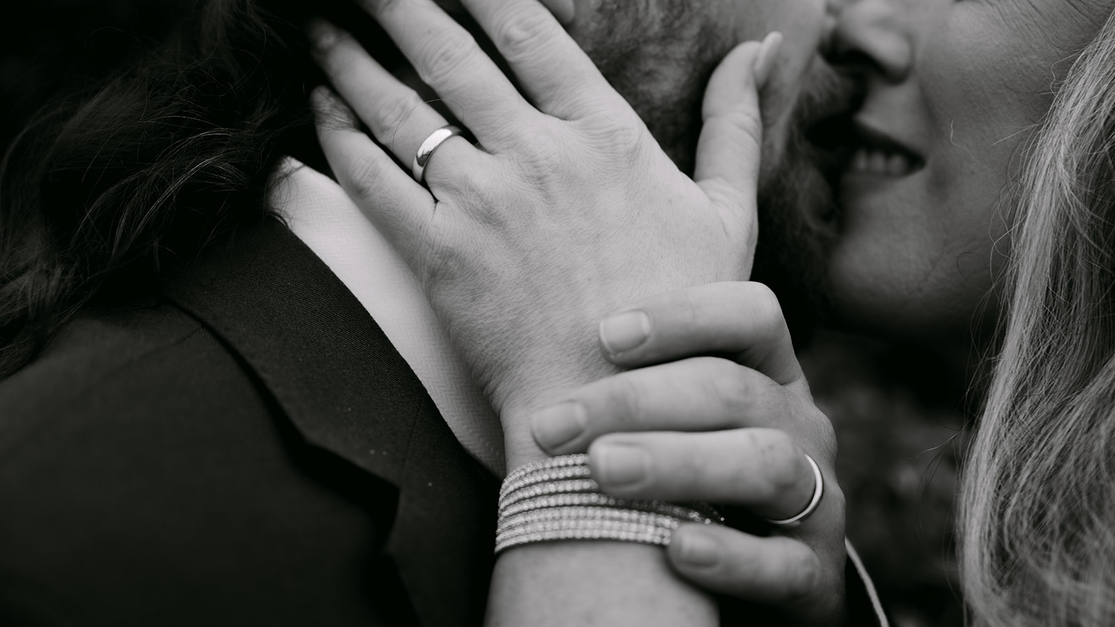 close up shot of bride and groom's rings