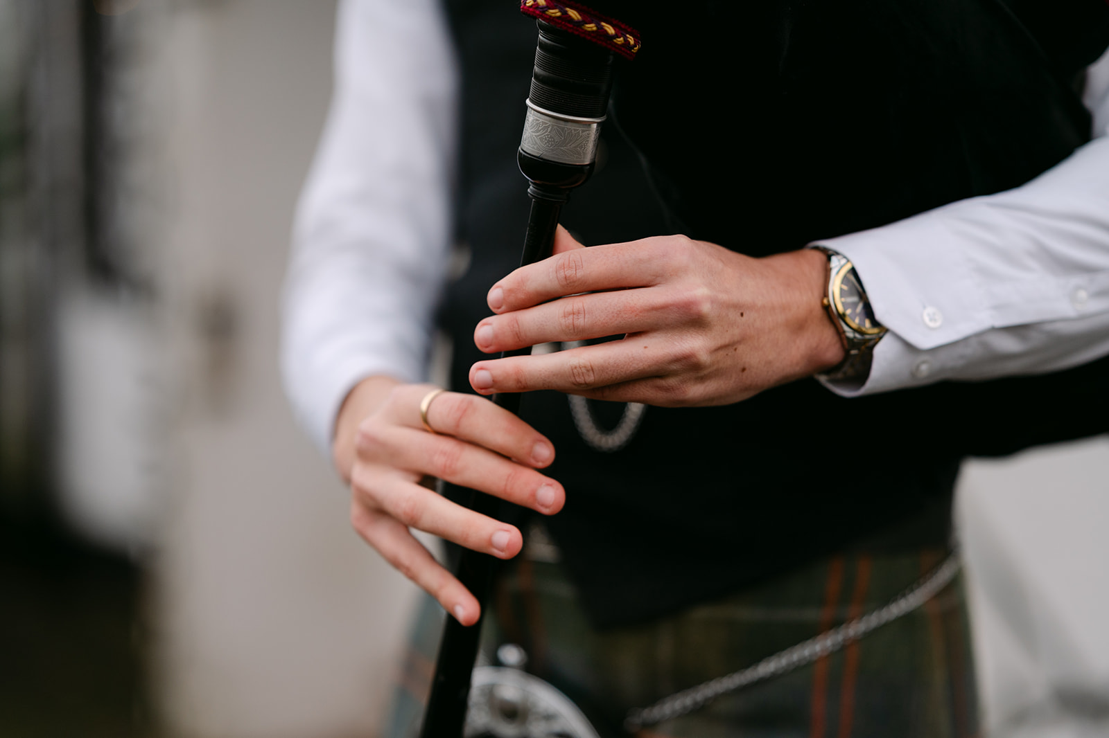 up close photo of piper's hands at gretna green elopement