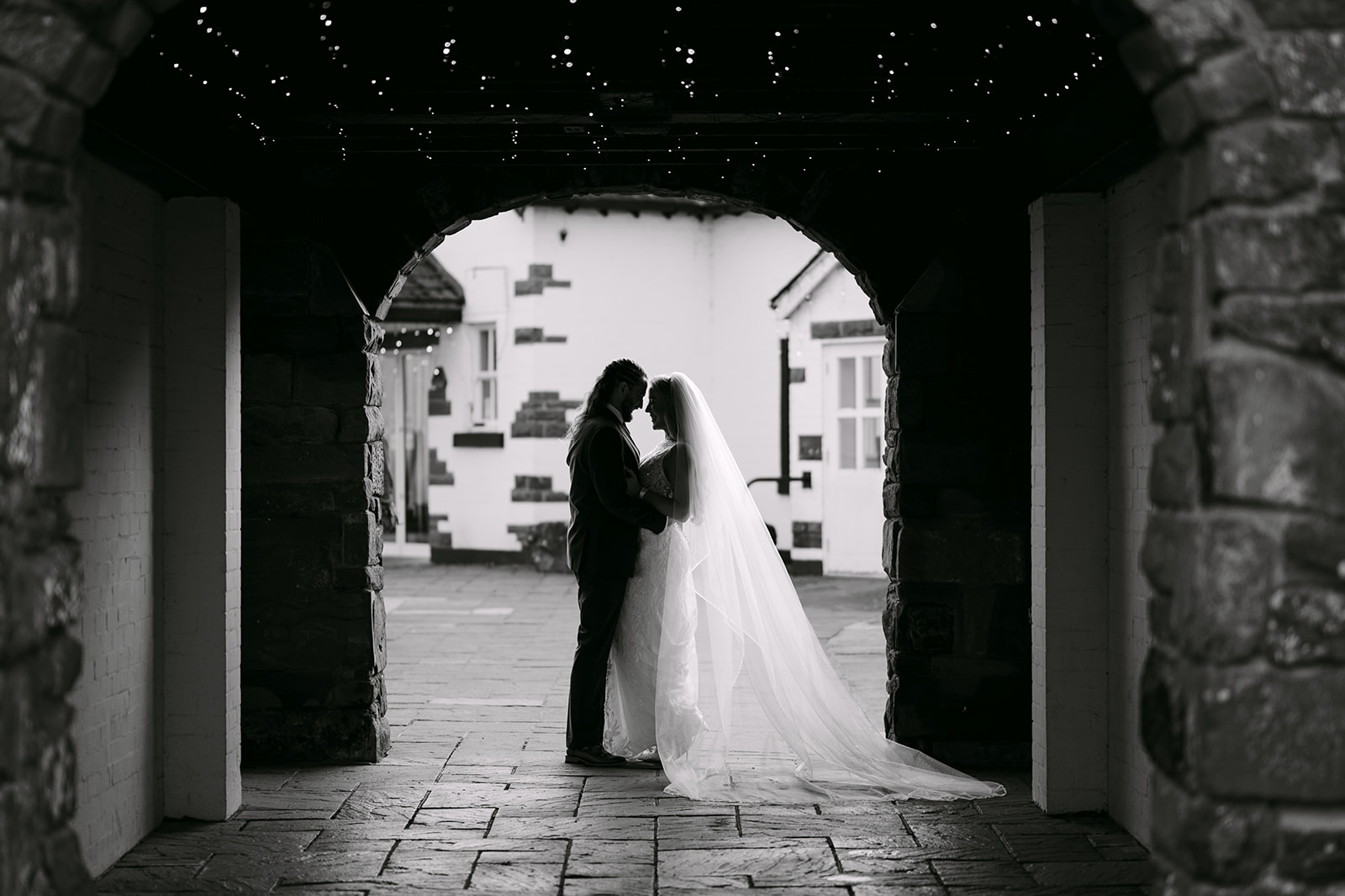 couple silhouetted at gretna green scotland