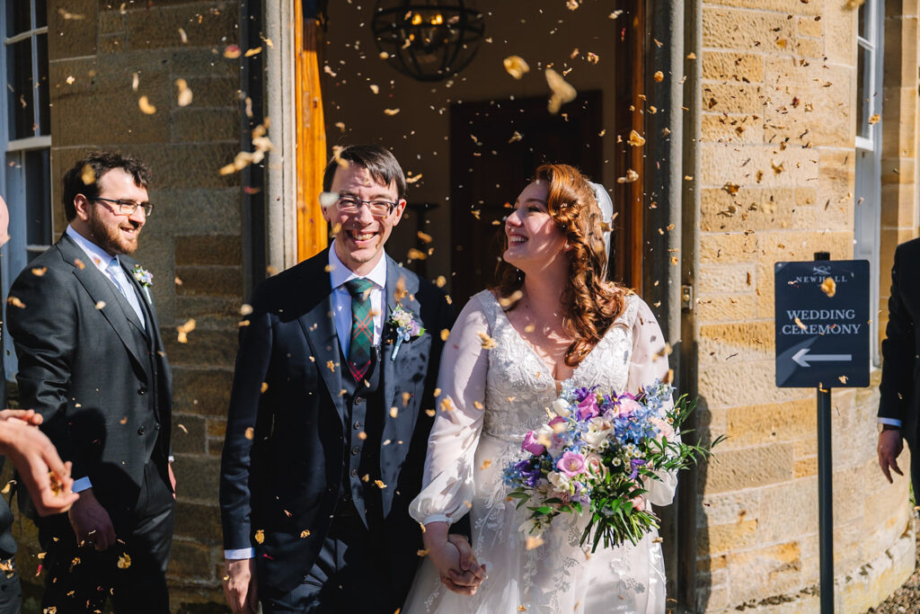 Sam and Alex at Newhall Estate castle ceremony