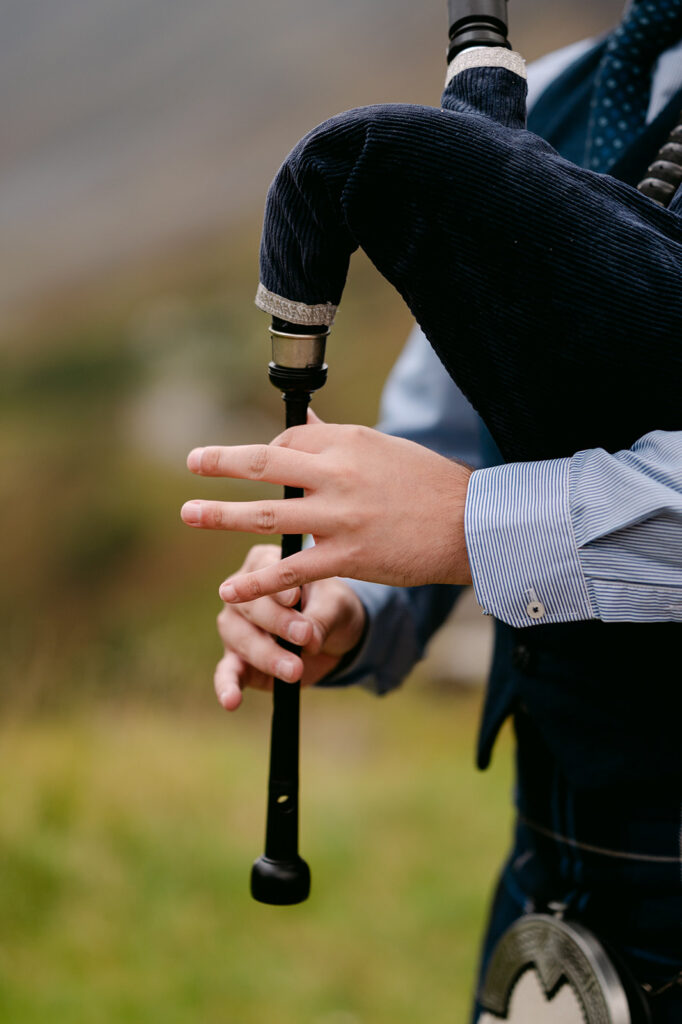 Close-up of bagpiper