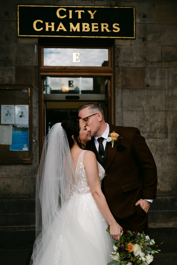 Natalie and Jerry edinburgh elopement city chambers