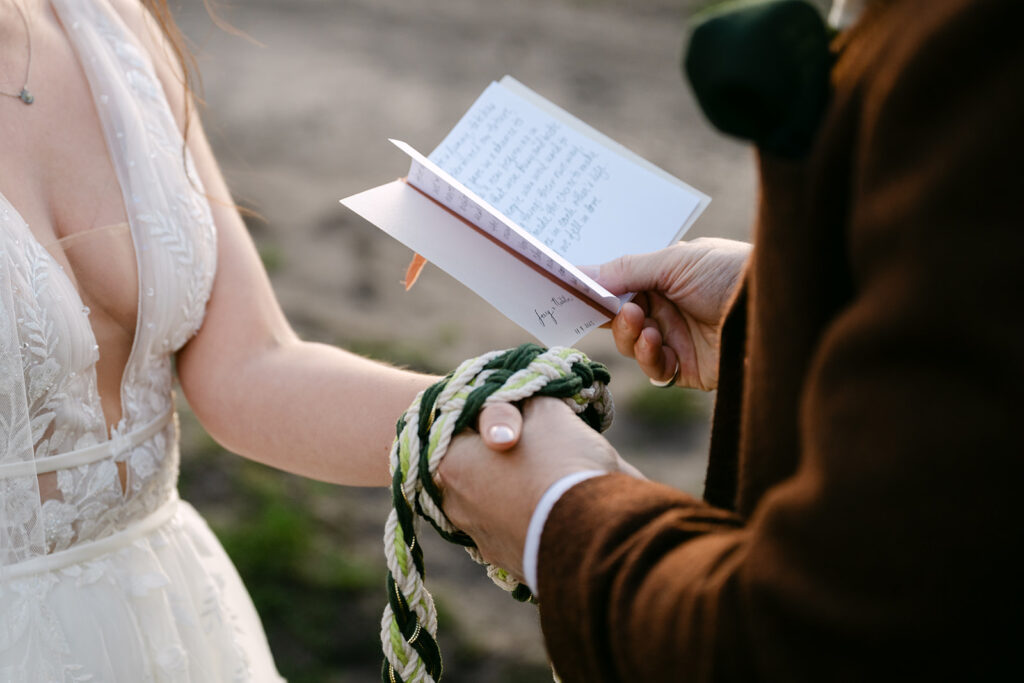 wedding couple saying their vows