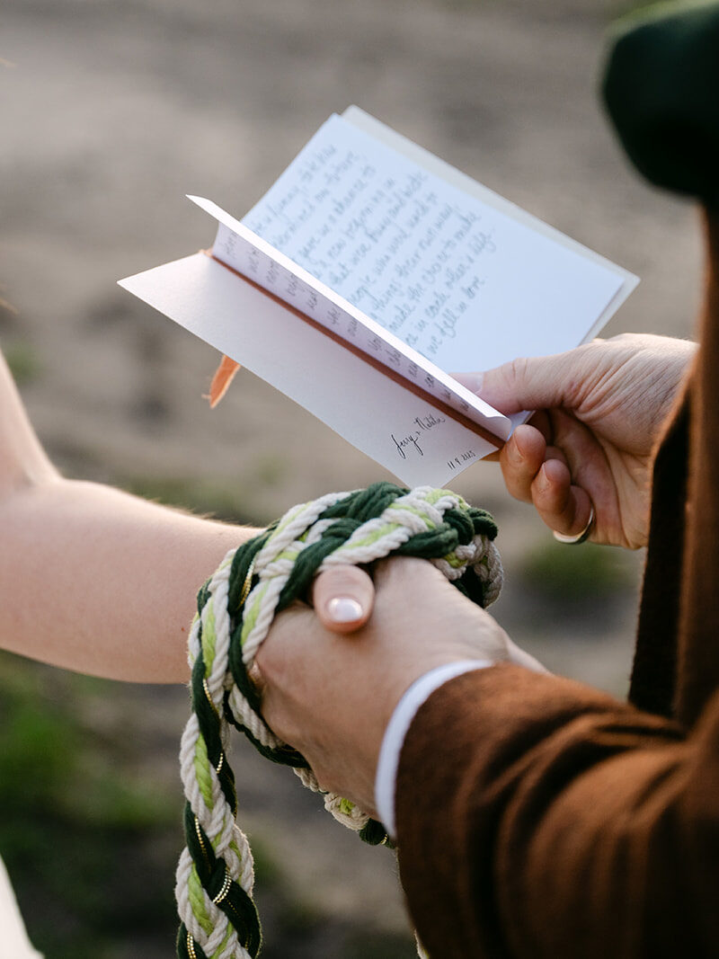 Natalie and Jerry edinburgh elopement knot blessing speech