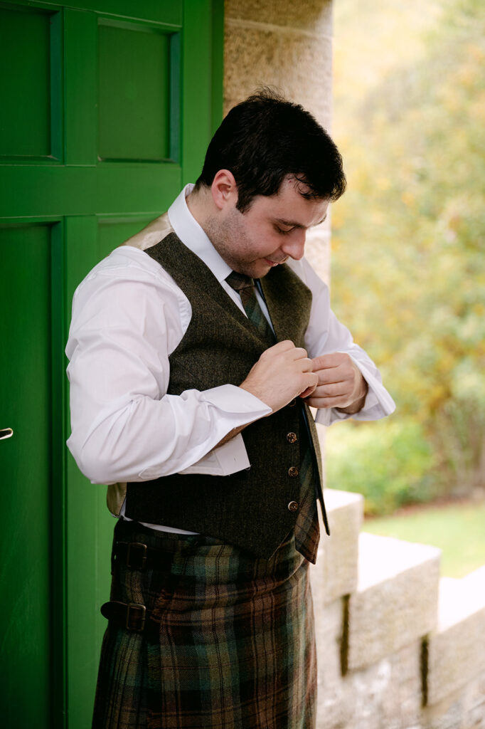 groom getting reading