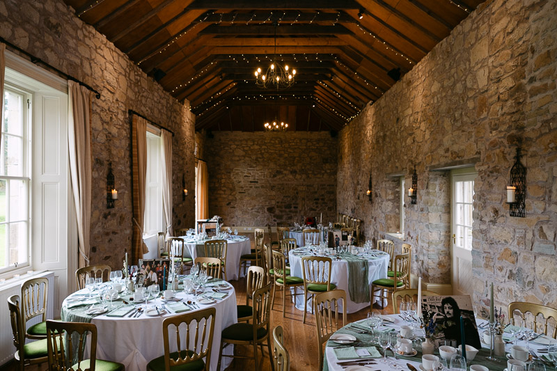 kirknewton house stables wedding setup